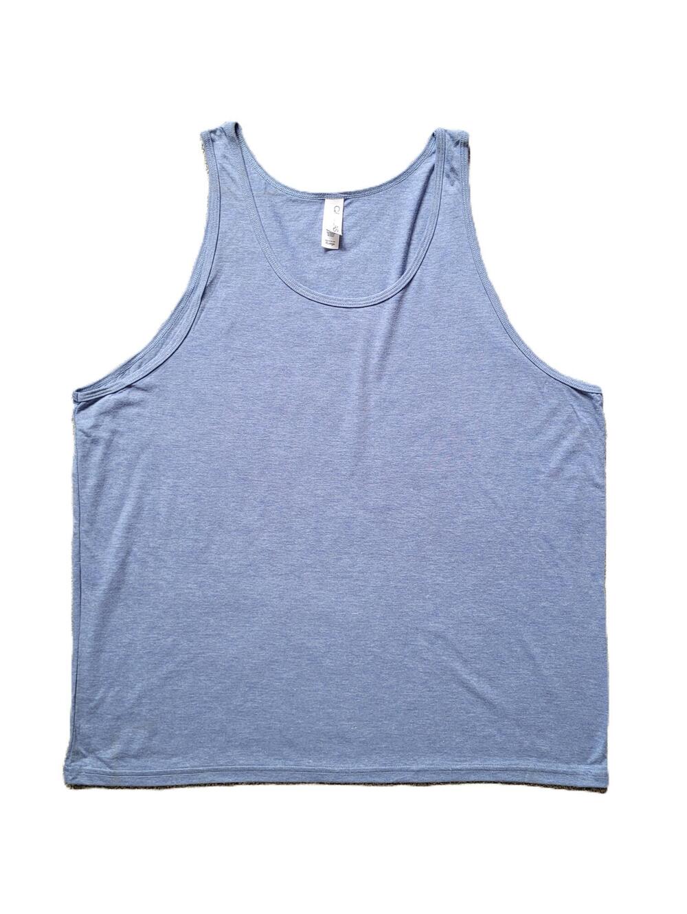 Canvas Men's XL Tank Top Blue Heather Sleeveless Shirt Soft Tri Blend - NEW